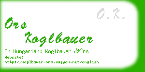 ors koglbauer business card